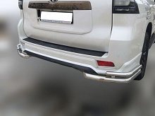 Защита заднего бампера угловая двойная d60/42 мм для Toyota Land Cruiser Prado 150 Series Рестайлинг 3
