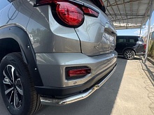 Защита заднего бампера угловая большая двойная d60/42 мм для Haval H7 I