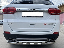 Защита заднего бампера двойная с перемычками d60/42 мм для Lifan Myway
