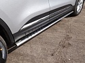 Пороги овальные с проступью 75х42 мм для Renault Koleos II Рестайлинг (рынок Европы)