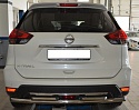 Защита заднего бампера двойная d60/42 мм для Nissan X-Trail III Рестайлинг