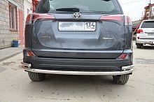 Защита заднего бампера двойная d60/42 мм для Toyota RAV4 IV (XA40)