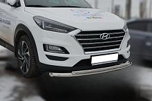 Защита переднего бампера двойная d60/42 мм для Hyundai Tucson III Рестайлинг