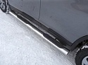 Пороги овальные с накладкой 120х60 мм для Nissan X-Trail III Рестайлинг