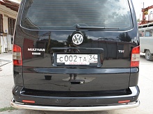 Защита заднего бампера угловая большая d60 мм для Volkswagen Multivan T5