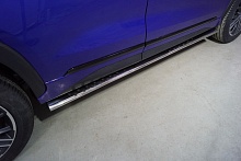 Пороги овальные с проступью 75х42 мм для EXEED LX I Рестайлинг