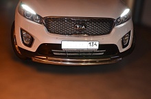 Защита переднего бампера двойная d60/42 мм для Kia Sorento III Prime