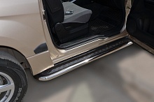 Пороги с накладным листом d53 мм для Suzuki Grand Vitara III