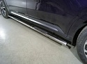 Пороги овальные с накладкой 75х42 мм для Kia Carnival IV