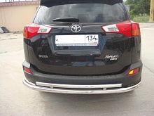 Защита заднего бампера двойная d60/42 мм для Toyota RAV4 IV (XA40)
