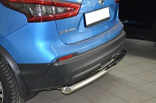 Защита заднего бампера d60 мм для Nissan Qashqai II Рестайлинг