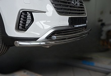 Защита переднего бампера двойная d60/42 мм для Hyundai Grand Santa Fe I Рестайлинг