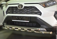 Защита переднего бампера двойная с перемычками d60/42 мм для Toyota RAV4 V (XA50)