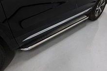 Пороги с площадкой (нерж. лист) 42,4 мм для Changan CS75 I Рестайлинг