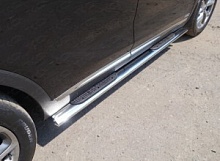 Пороги овальные с накладкой 120х60 мм для Kia Sorento III Prime