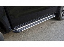 Пороги алюминиевые "Slim Line Silver" 1920 мм для JAC T9 I 