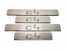 Накладки на пороги из нержавеющей стали 4шт. для Citroen C4 II Рестайлинг