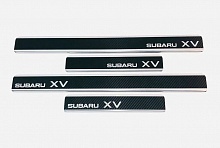 Накладки на пороги нержавеющая сталь под карбон 4шт. для Subaru XV II