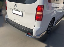 Защита заднего бампера угловая двойная d60/42 мм для Citroen SpaceTourer I Рестайлинг