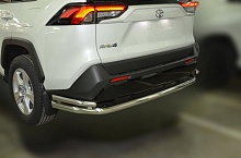 Защита заднего бампера угловая большая двойная d60/42 мм для Toyota RAV4 V (XA50)