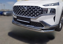 Защита переднего бампера двойная d60/42 мм для Hyundai Santa Fe IV Рестайлинг