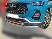 Защита переднего бампера двойная d60/42 мм для Chery Tiggo 7 Pro I