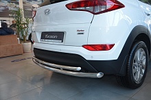 Защита заднего бампера двойная d60/42 мм для Hyundai Tucson III