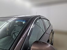 Дефлекторы окон 2D с хром накладками 6 шт. под наклоном для Chevrolet Cruze I Рестайлинг