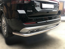 Защита заднего бампера угловая большая d60 мм для Kia Mohave I Рестайлинг 2