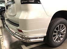 Защита заднего бампера угловая большая двойная d76/42 мм для Toyota Land Cruiser Prado 150 Series Рестайлинг 2