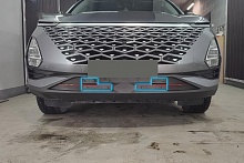 Зимняя заглушка радиатора на стяжке низ (4 части) для Omoda C5 I