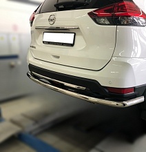 Защита заднего бампера угловая большая d60 мм для Nissan X-Trail III Рестайлинг