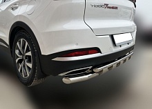 Защита заднего бампера двойная с перемычками d60/42 мм для Chery Tiggo 7 Pro Max I Рестайлинг