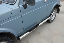 Пороги труба с проступью d76 мм для LADA (ВАЗ) 2121 (4x4) I Рестайлинг (2020)