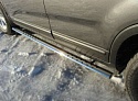 Пороги овальные с проступью 75х42 мм для Kia Sorento II Рестайлинг