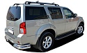 Защита заднего бампера угловая двойная d76/42 мм для Nissan Pathfinder III Рестайлинг