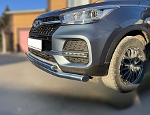 Защита переднего бампера двойная d60/42 мм для Chery Tiggo 4 I Рестайлинг