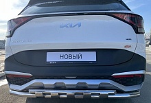 Защита заднего бампера двойная с перемычками d60/42 мм для Kia Sportage V