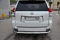 Защита заднего бампера угловая большая двойная d76/42 мм для Toyota Land Cruiser Prado 150 Series
