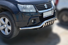 Защита переднего бампера волна+зубья d53/42 мм для Suzuki Grand Vitara III Рестайлинг