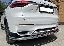 Защита заднего бампера угловая большая двойная с перемычками d60/42 мм для Haval F7x I